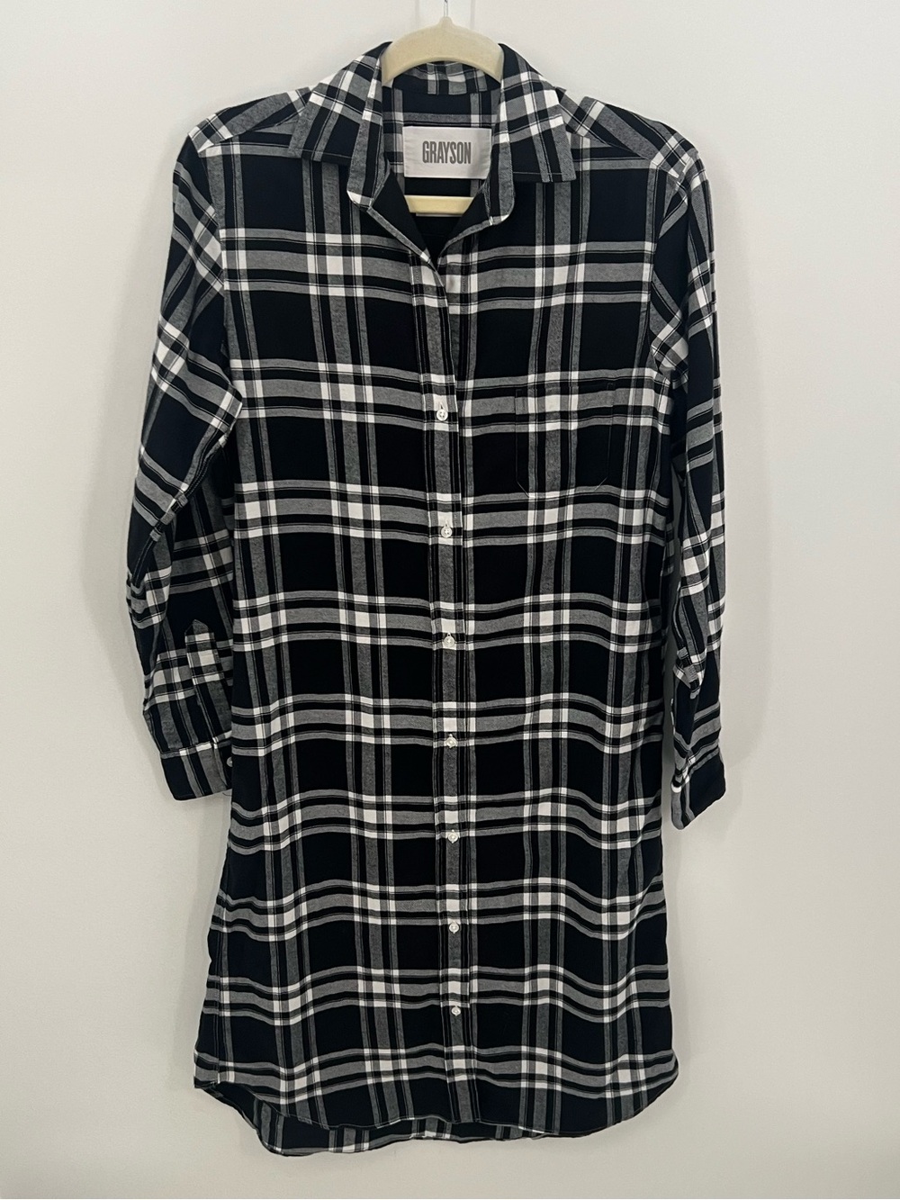 Grayson by Frank & Eileen Hero Black & White Plaid Shirt Dress